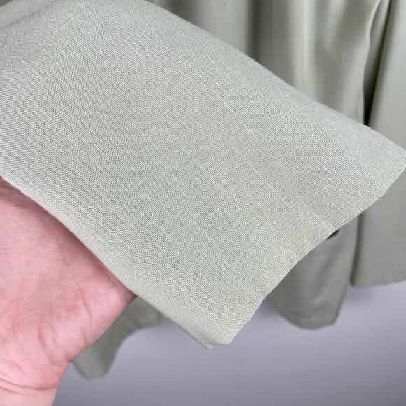 90s Sage Green Blazer Chore Jacket Longline Vintage Preppy Minimalist Size 14 - Picture 8 of 9